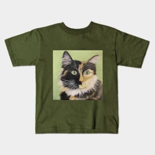 Tortoiseshell Cat Face Kids T-Shirt